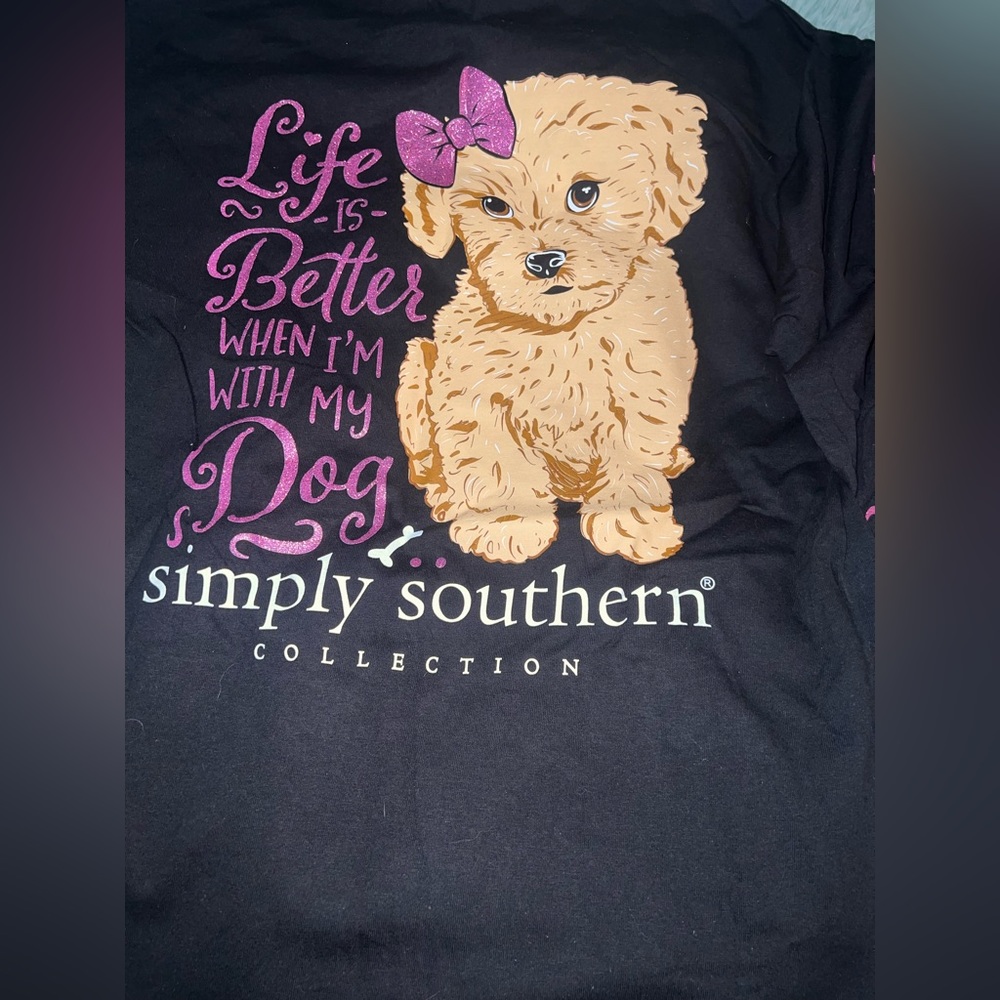 Simply Southern life is better with my dog T-shirt long sleeve BNWT puppy